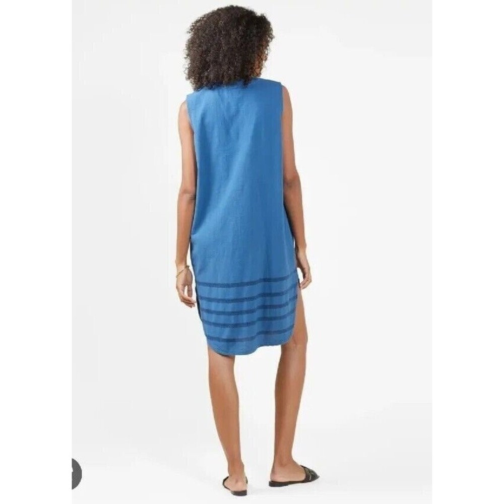 OUTERKNOWN Meander Dress Knee-Length Stripe Accents in Blue - Picture 7 of 12